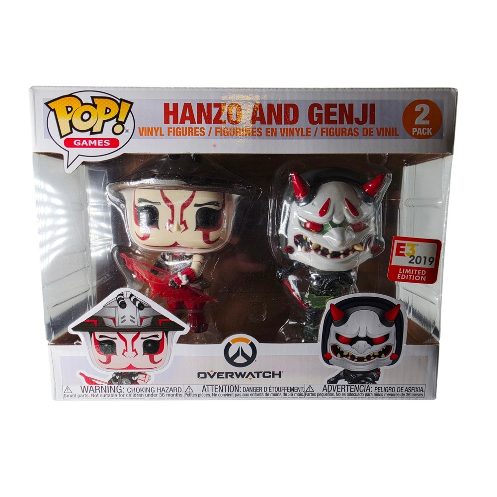 Funko Pop Overwatch Hanzo and Genji 2-Pack E3 2019 Limited Edition Kabuki Oni